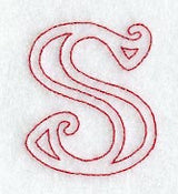 Majestic Letter S (Redwork) - 5 Inch