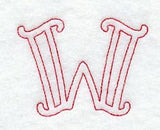 Majestic Letter W (Redwork) - 5 Inch
