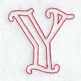 Majestic Letter Y (Redwork) - 5 Inch