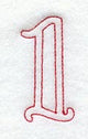Majestic Number 1 (Redwork) - 5 Inch