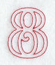 Majestic Number 8 (Redwork) - 5 Inch