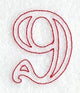 Majestic Number 9 (Redwork) - 5 Inch