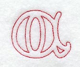 Majestic Letter A (Redwork) - 5 Inch