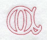 Majestic Letter A (Redwork) - 5 Inch