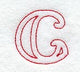 Majestic Letter C (Redwork) - 5 Inch