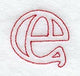 Majestic Letter E (Redwork) - 5 Inch