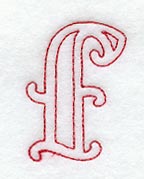 Majestic Letter F (Redwork) - 5 Inch