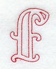 Majestic Letter F (Redwork) - 5 Inch