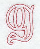 Majestic Letter G (Redwork) - 5 Inch