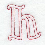 Majestic Letter H (Redwork) - 5 Inch