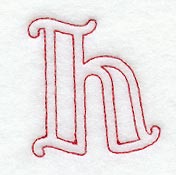 Majestic Letter H (Redwork) - 5 Inch