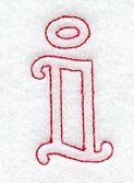 Majestic Letter I (Redwork) - 5 Inch