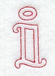 Majestic Letter I (Redwork) - 5 Inch