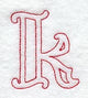Majestic Letter K (Redwork) - 5 Inch