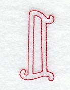 Majestic Letter L (Redwork) - 5 Inch