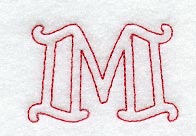 Majestic Letter M (Redwork) - 5 Inch