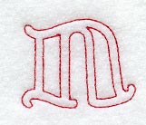 Majestic Letter N (Redwork) - 5 Inch