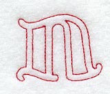 Majestic Letter N (Redwork) - 5 Inch