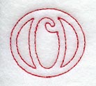 Majestic Letter O (Redwork) - 5 Inch