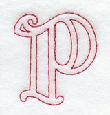 Majestic Letter P (Redwork) - 5 Inch