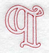 Majestic Letter Q (Redwork) - 5 Inch