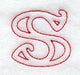 Majestic Letter S (Redwork) - 5 Inch