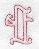 Majestic Letter T (Redwork) - 5 Inch