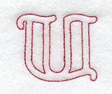 Majestic Letter U (Redwork) - 5 Inch