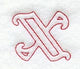 Majestic Letter X (Redwork) - 5 Inch