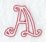 Majestic Letter A (Redwork) - 5 Inch