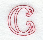 Majestic Letter C (Redwork) - 5 Inch