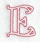 Majestic Letter E (Redwork) - 5 Inch