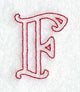Majestic Letter F (Redwork) - 5 Inch