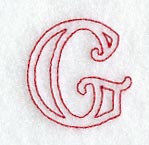 Majestic Letter G (Redwork) - 5 Inch