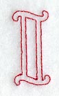 Majestic Letter I (Redwork) - 5 Inch