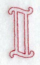 Majestic Letter I (Redwork) - 5 Inch