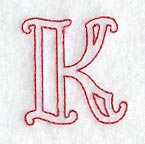 Majestic Letter K (Redwork) - 5 Inch