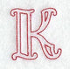 Majestic Letter K (Redwork) - 5 Inch