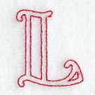 Majestic Letter L (Redwork) - 5 Inch