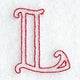 Majestic Letter L (Redwork) - 5 Inch