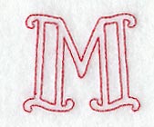 Majestic Letter M (Redwork) - 5 Inch