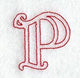 Majestic Letter P (Redwork) - 5 Inch