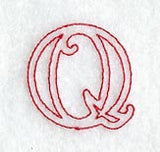 Majestic Letter Q (Redwork) - 5 Inch