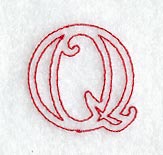 Majestic Letter Q (Redwork) - 5 Inch