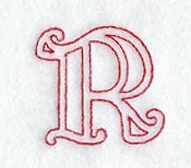 Majestic Letter R (Redwork) - 5 Inch