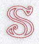 Majestic Letter S (Redwork) - 5 Inch