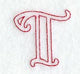 Majestic Letter T (Redwork) - 5 Inch