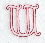Majestic Letter U (Redwork) - 5 Inch