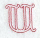 Majestic Letter U (Redwork) - 5 Inch