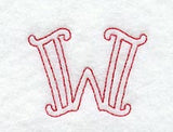 Majestic Letter W (Redwork) - 5 Inch